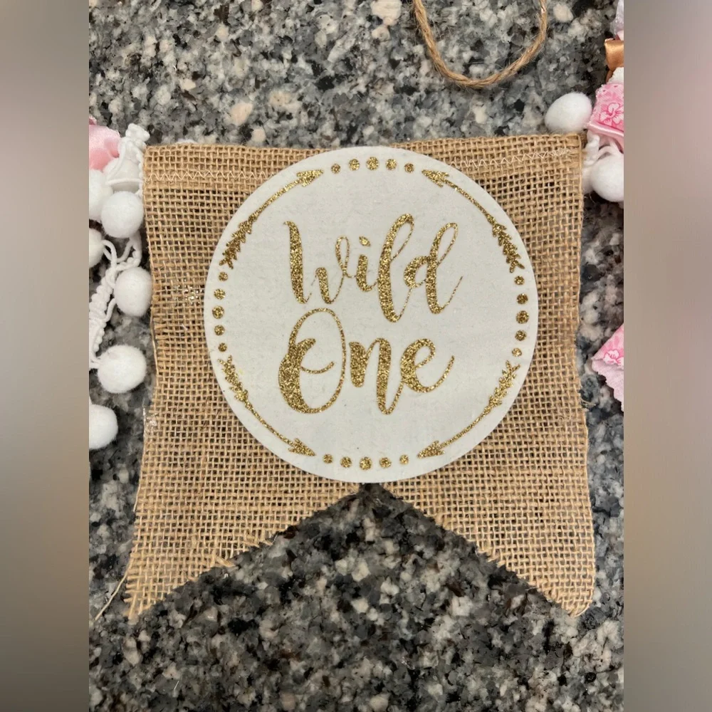 Wild One Birthday Banner Set  (Highchair Banner + HBD Banner) - Picture 2 of 10